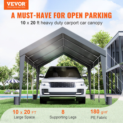 Σκηνή καταφυγίου VEVOR Carport Carport Canopy Garage Shelter 10x20ft με 8 κοντάρια για σκάφη αυτοκινήτων