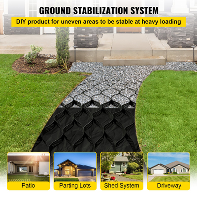 VEVOR Ground Grid, 1885 lbs ανά Sq Ft Load Geo Grid, 3&quot; Depth Permeable Stabilization System for DIY Patio, Walkway, Shed Base, Light Vehicle Drive Drive, Parking, Grass and Have