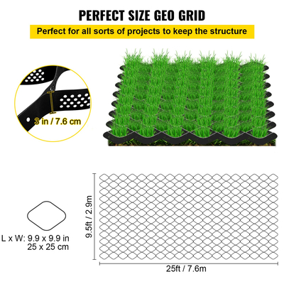 VEVOR Ground Grid, 1885 lbs ανά Sq Ft Load Geo Grid, 3&quot; Depth Permeable Stabilization System for DIY Patio, Walkway, Shed Base, Light Vehicle Drive Drive, Parking, Grass and Have