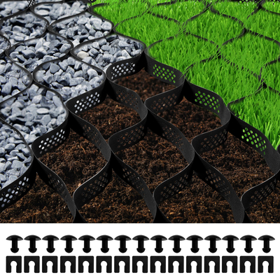 VEVOR Ground Grid, 1885 lbs ανά Sq Ft Load Geo Grid, 3&quot; Depth Permeable Stabilization System for DIY Patio, Walkway, Shed Base, Light Vehicle Drive Drive, Parking, Grass and Have