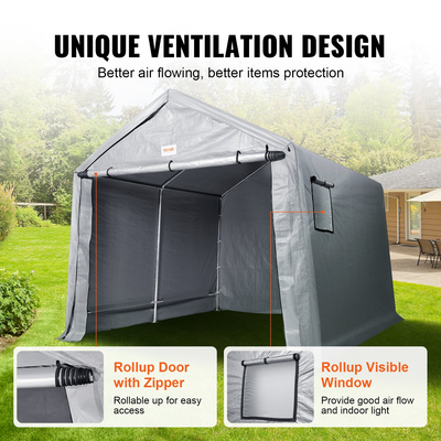 VEVOR Portable Storage Shelter Garage Storage Shel 10 x 10 x 8,5ft &amp; Zipper Door