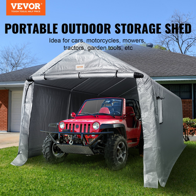 VEVOR Portable Storage Shelter Garage Storage Shel 10 x 15 x 8 ft &amp; Zipper Door