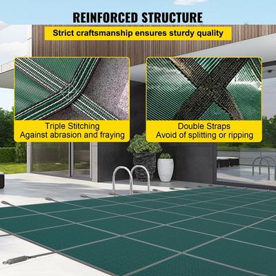 Κάλυμμα ασφαλείας πισίνας VEVOR 18x38 πόδια, κάλυμμα πισίνας εσωτερικού χώρου κατάλληλο για 16x36 πόδια πισίνας, ορθογώνιο κάλυμμα ασφαλείας εσωτερικής πισίνας Πράσινο πλέγμα συμπαγές κάλυμμα ασφαλείας πισίνας για κάλυμμα ασφαλείας πισίνας χειμώνα