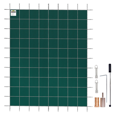 VEVOR Κάλυμμα ασφαλείας πισίνας 18x36FT Κάλυμμα πισίνας Ορθογώνιο Κάλυμμα ασφαλείας εσωτερικής πισίνας Πράσινο πλέγμα Συμπαγές κάλυμμα ασφαλείας πισίνας για κάλυμμα ασφαλείας πισίνας χειμώνα