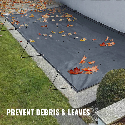 Κάλυμμα ασφαλείας πισίνας VEVOR, κάλυμμα πισίνας 13x23 ποδιών, Κάλυμμα πισίνας από άνθρακα από PVC, ορθογώνιο κάλυμμα πισίνας ασφαλείας Κάλυμμα χειμερινής πισίνας Συμπαγές κάλυμμα πισίνας ασφαλείας για χειμερινό κάλυμμα πισίνας