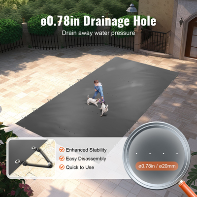 Κάλυμμα ασφαλείας πισίνας VEVOR, κάλυμμα πισίνας 13x26 ποδιών, Κάλυμμα πισίνας με άνθρακα, κάλυμμα πισίνας από PVC, Ορθογώνιο κάλυμμα πισίνας ασφαλείας Συμπαγές κάλυμμα πισίνας ασφαλείας για χειμερινό κάλυμμα πισίνας