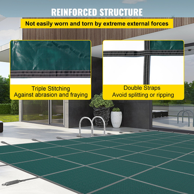 VEVOR Κάλυμμα ασφαλείας εσωτερικής πισίνας Κάλυμμα χειμερινής πισίνας 18 x 34 πόδια με αριστερό σκαλοπάτι