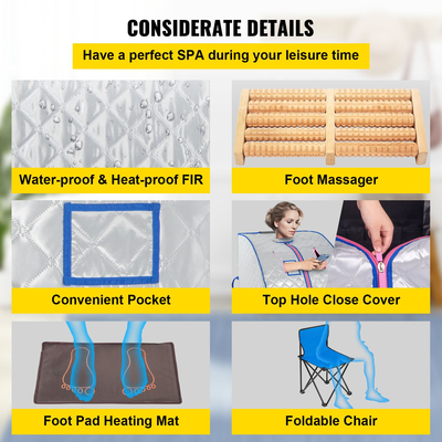 Φορητή σάουνα μακρινής υπέρυθρης ακτινοβολίας εσωτερικού χώρου χωρίς ατμό αδυνατίσματος Finnex