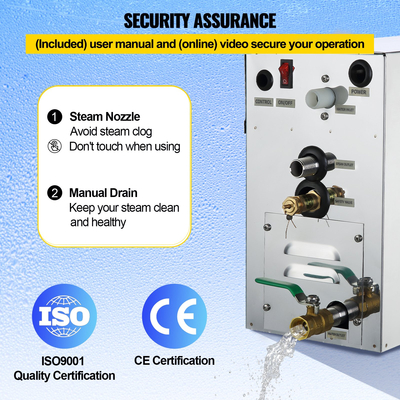 VEVOR 9KW Steam Generator Steam Generator for SPA Room Digital Display Steam Generator 35 ℃-55 ℃ Sauna Steam Generator for Home Commercial Steam Generator Kit Steam Bath Generator