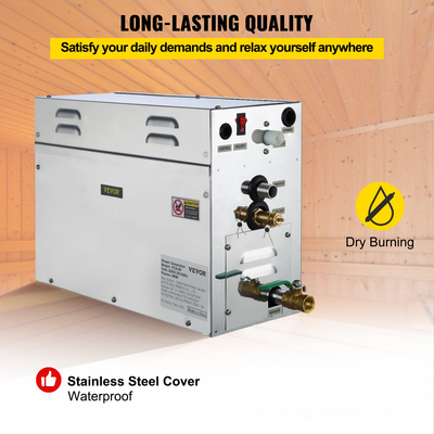 VEVOR 9KW Steam Generator Steam Generator for SPA Room Digital Display Steam Generator 35 ℃-55 ℃ Sauna Steam Generator for Home Commercial Steam Generator Kit Steam Bath Generator