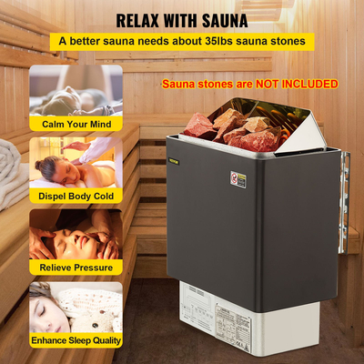 Ηλεκτρική θερμάστρα σάουνας με εξωτερικό έλεγχο 9kw ​​Σόμπα σάουνας για δωμάτιο σάουνας σπα