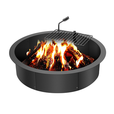 VEVOR Fire Pit Ring με BBQ Fire Ring 35 ιντσών εξωτερικό ατσάλι DIY Campfire Firepit