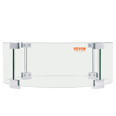 VEVOR Fire Pit Wind Guard, 435 x 170 mm στρογγυλή γυάλινη ασπίδα φλόγας, 6 mm πάχος πυροσβεστικό τραπέζι, Clear Tempered Glass Flame Guard για προπάνιο, φυσικό αέριο, εξωτερικούς χώρους, βεράντα, πίσω αυλή