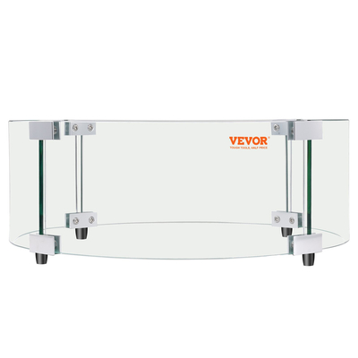 VEVOR Fire Pit Wind Guard, 740 x 214mm στρογγυλή γυάλινη ασπίδα φλόγας, 6mm πάχος πυροσβεστικού τραπεζιού, Clear Tempered Glass Flame Guard for Propane, Gas, Outdoor, Patio, Backyard