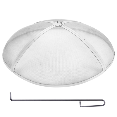 VEVOR Fire Pit Spark Screen Round 40&quot;, Ενισχυμένο μεταλλικό κάλυμμα από χάλυβα βαρέως τύπου, καπάκι εξωτερικού χώρου πυροσβεστήρων, επάνω καλύμματα οθόνης που ανοίγουν εύκολα στρογγυλά με λαβή δακτυλίου για υπαίθρια αυλή πυροσβεστήρων στην πίσω αυλή