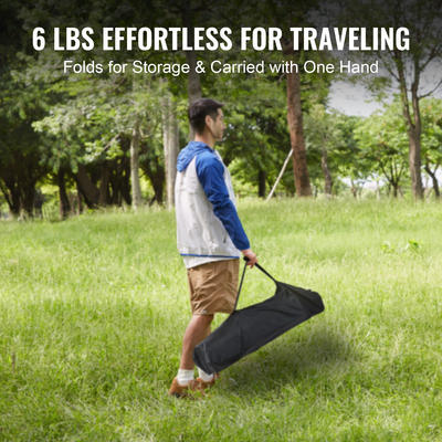 VEVOR Πτυσσόμενο Τραπέζι Κάμπινγκ, Φορητά Πλαϊνά Τραπεζάκια εξωτερικού χώρου, Ελαφρύ αναδιπλούμενο Τραπέζι, Αλουμίνιο εξαιρετικά συμπαγές τραπέζι εργασίας με τσάντα μεταφοράς, για μαγείρεμα, παραλία, πικνίκ, ταξίδια, 24x16 ιντσών, ασημί