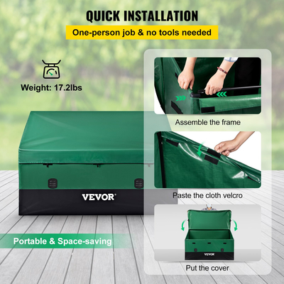 VEVOR Outdoor Storage Box Patio Deck Box 230 Gallon Αδιάβροχος μουσαμάς PE