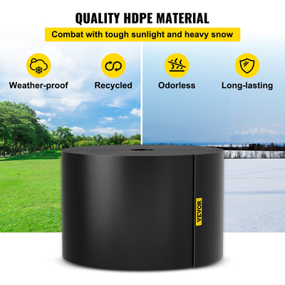 VEVOR Landscape Edging, 10 ιντσών Βάθος 40 ft Συνολικό μήκος, Ανακυκλωμένο HDPE κουλουριασμένη σανίδα βεράντας, Ευέλικτη μπορντούρα για εξωραϊσμό, γκαζόν, κήπος, αυλή, κατά εισβολής ζιζανίων, μαύρο