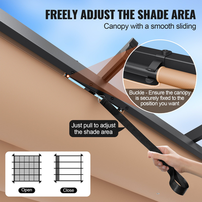 VEVOR 10&#039;x10&#039; Αναδιπλούμενη πέργκολα εξωτερικού χώρου με κουβούκλιο Αλουμινίου Μπεζ