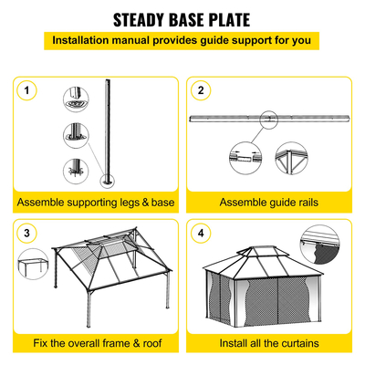 Κιόσκι VEVOR Patio Gazebo 10x10ft Hardtop Gazebo Gazebo με κουνουπιέρες Εξωτερικό Κιόσκι Αίθριο Σκηνής Κήπος Ανέμες Αντικατάσταση κουβούκλιο Διπλής οροφής κουβούκλιο στέγης Κιόσκι για αίθρια κήπου Home Lawn Brown