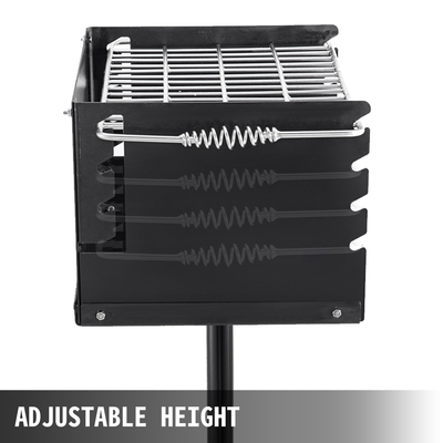 Ψησταριά VEVOR Outdoor Park Style Grill 16 x 16 ιντσών Carbon Steel Style Park Style BBQ Grill Ρυθμιζόμενη ψησταριά πάρκου με κάρβουνο με σχάρα από ανοξείδωτο χάλυβα Εξωτερική σχάρα πάρκου, κολόνα στο έδαφος