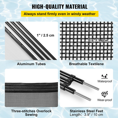 Φράχτες πισίνας VEVOR για πισίνες εδάφους 4x12 Ft Ασφαλής φράχτη πισίνας Κιτ αυτοκλειόμενης πύλης 1000D με επίστρωση σκόνης σωλήνας αλουμινίου φράχτες πισίνας Πύλη 340gsm Teslin Grid Cloth Life Saver Φράχτης πισίνας