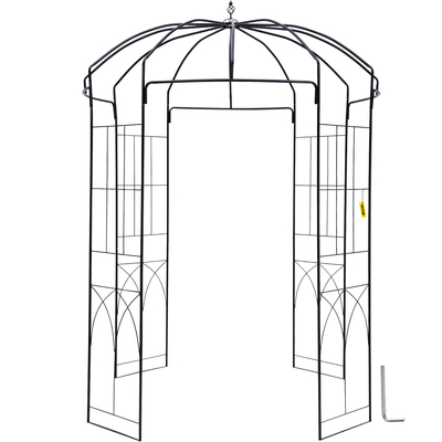 VEVOR Birdcage Shape Garden Arbor, 8 FT ύψος, 5,2 FT πλάτος, Heavy Duty σφυρήλατο Iron Arbor, Wedding Arch Trellis for Climbing Vines in Outdoor Garden, Backyard, Lawn, Patio, Black