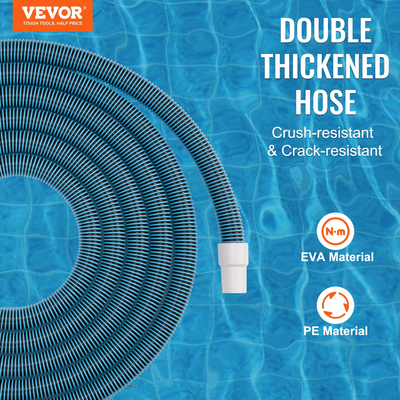 VEVOR Inground Swimming Pool Hose Pool Pool Waum Cleaner 1-1/2-Inch x 30-Fet