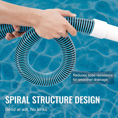 VEVOR Inground Swimming Pool Hose Pool Pool Waum Cleaner 1-1/2-Inch x 30-Fet