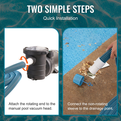 VEVOR Inground Swimming Pool Hose Pool Pool Waum Cleaner 1-1/2-Inch x 30-Fet
