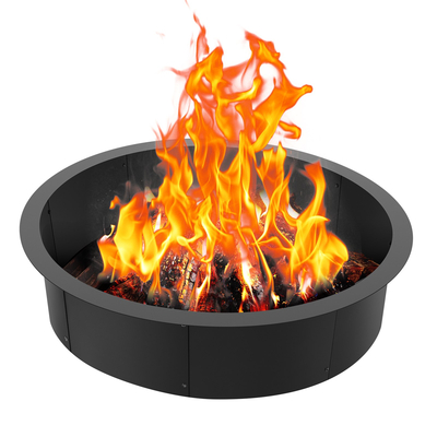 VEVOR Fire Pit Ring Round 45 inch Outer Steel Liner DIY Firepit Ring Campfire