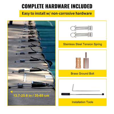 Κάλυμμα ασφαλείας πισίνας VEVOR που ταιριάζει σε ορθογώνιες εσωτερικές πισίνες 20x40 ποδιών, Κάλυμμα πισίνας ασφαλείας με κεντρικό τελικό σκαλί 4x10 ποδιών, δικτυωτό συμπαγές κάλυμμα πισίνας με οπές αποστράγγισης για πισίνα, κάλυμμα ασφαλείας χειμώνα, πράσινο