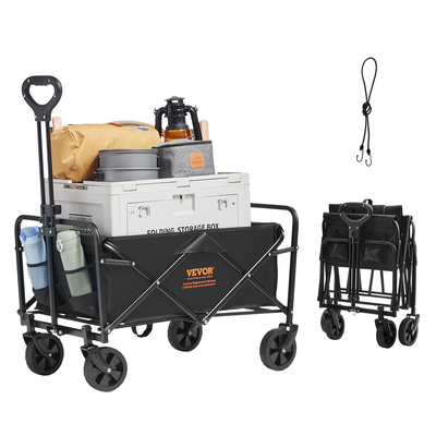 VEVOR Πτυσσόμενο Πτυσσόμενο Βαγόνι, 2 cu.ft Beach Wagon Cart with All-Terrain 5in Wheels, Heavy Duty Folding Wagon Cart χωρητικότητας 220 lbs με θήκες ποτών, Αθλητικό βαγόνι για κάμπινγκ, αγορές