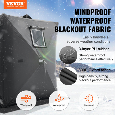 VEVOR 1-2 Person Ourdoor Portable Ice Shelter Pop-up Ice Fishing Shanty Tent