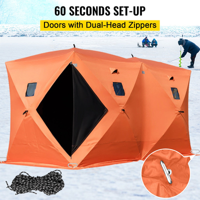 VEVOR 8 Person Ice Fishing Shelter Tent 300d Oxford Fabric Portable Ice Shelter Ισχυρό αδιάβροχο Ice Fish Shelter for Outdoor Fishing Ice Fishing Tent