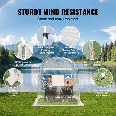 VEVOR Αθλητική Σκηνή Στιγμιαία Σκηνή Καταφύγιο Ανθεκτικό στις καιρικές συνθήκες Σκηνή φυσαλίδων 2-4 ατόμων