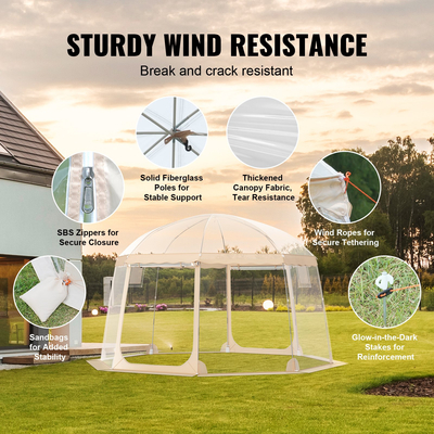 Αθλητική σκηνή VEVOR Instant Pop-Up Tent Shelter Ανθεκτικό στις καιρικές συνθήκες 8-10 άτομα Καθαρός