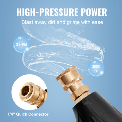 Πιστόλι VEVOR Short Pressure Washer Gun, 4350 PSI High Power Washer Spay Gun, M22-14 Inlet &amp; Outlet Hose Connector αφρό πιστόλι, λαβή πλυσίματος πίεσης από ανοξείδωτο χάλυβα με 5 έγχρωμα ακροφύσια γρήγορης σύνδεσης