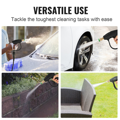 Πιστόλι VEVOR Short Pressure Washer Gun, 4350 PSI High Power Washer Spay Gun, M22-14 Inlet &amp; Outlet Hose Connector αφρό πιστόλι, λαβή πλυσίματος πίεσης από ανοξείδωτο χάλυβα με 5 έγχρωμα ακροφύσια γρήγορης σύνδεσης