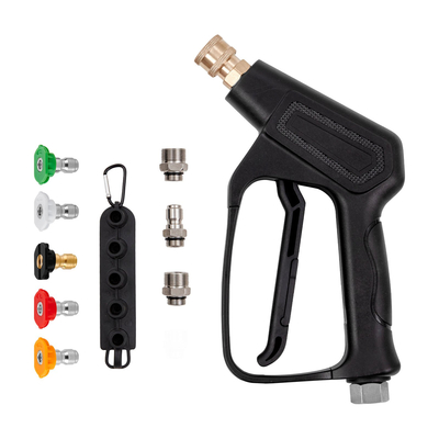 Πιστόλι VEVOR Short Pressure Washer Gun, 4000 PSI High Power Washer Spay Gun, M22-14 mm / M22-15 / 3/8&#039;&#039; Εισόδου &amp; Εξόδου 1/4&#039;&#039; Εύκαμπτο πιστόλι αφρού, Λαβή πλύσης πίεσης με 5 έγχρωμα ακροφύσια γρήγορης σύνδεσης