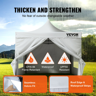 VEVOR Pop Up Σκηνή με κουβούκλιο Εξωτερική σκηνή κιόσκι 10x10FT με πλαϊνά τοιχώματα &amp; λευκή τσάντα