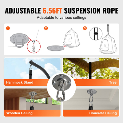 VEVOR Kids Pod Swing Seat Κρεμαστή καρέκλα αιώρας με χορδές LED φώτα 120 λίβρες