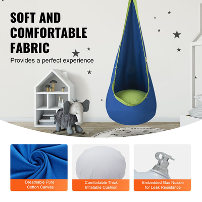VEVOR Kids Pod Swing Seat Κρεμαστή καρέκλα αιώρας με χορδές LED φώτα 120 λίβρες