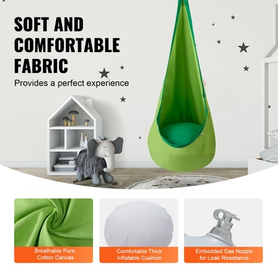 VEVOR Kids Pod Swing Seat Κρεμαστή καρέκλα αιώρας με χορδές LED φώτα 120 λίβρες