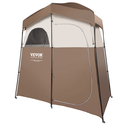 Σκηνή ντους VEVOR Camping, 83&quot; x 42&quot; x 83&quot; 2 Δωμάτια Υπερμεγέθη Φορητό Υπαίθριο Καταφύγιο, Σκηνή ιδιωτικότητας με αποσπώμενη κορυφή, τσέπες, σχοινί κρεμάστρου και ρούχο, για ντύσιμο, αλλαξιέρα, τουαλέτα, μπάνιο
