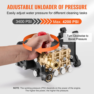 VEVOR αντλία πλύσης πίεσης 1&quot; Shaft Horizontal Triplex Plunger 4200 PSI 4,2GPM