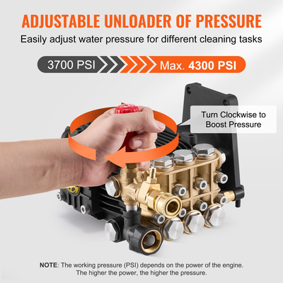 VEVOR αντλία πλύσης πίεσης 1&quot; Shaft Horizontal Triplex Plunger 4300 PSI 4,4GPM