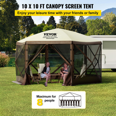 VEVOR Pop-up Camping Gazebo Camping Canopy Shelter 6 όψεων 12&#039; x 12&#039; Sun Shade