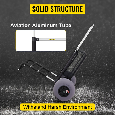 VEVOR Beach Carts for Sand, 23&quot; x 15&quot; Cargo Deck, με 13&quot; TPU Balloon Wheels, 165LBS ​​Loading Folding Sand Cart &amp; 33,1&quot; έως 51,6&quot; Ρυθμιζόμενο ύψος, Aviation Cargo Aluminium for Picnic, Fishing, Beach