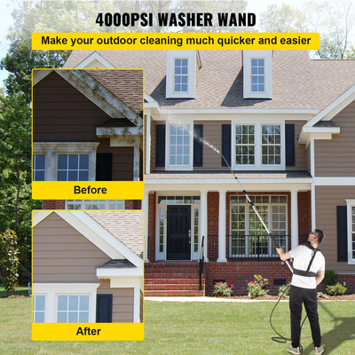 VEVOR Τηλεσκοπική ράβδος πλύσης πίεσης 18 ft 4000psi Τηλεσκοπική ράβδος πλύσης πίεσης με ζώνη ιμάντα 3/8&quot; Γρήγορης σύνδεσης πόλος επέκτασης για ηλεκτρικό πλυντήριο σπρέι λόγχη 5 ακροφυσίων Driveway Building Car